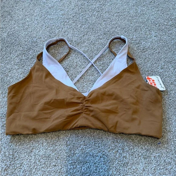 Free People Never Better Eclipse Bra Camel Lavender Shadow Size XL NWT